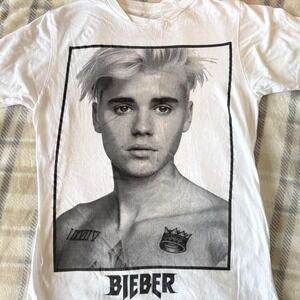 Justin Bieber Graphic T Shirt White Purpose‎ Era Tour Pop Music Tee Smal